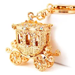 Golden carriage - keychainKeyrings