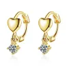 Elegant round earrings - heart / zirconEarrings