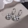 Round earrings with hanging check heartEarrings