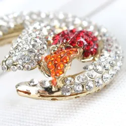 Moon crescent / cat's couple - crystal keychainKeyrings