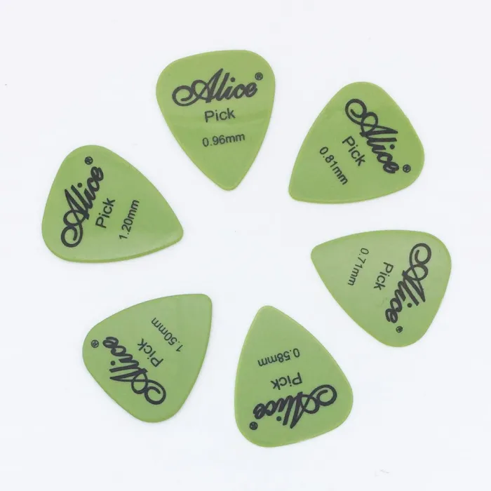 Guitar picks - 0.58mm - 0.71mm - 0.81mm - 0.96mm - 1.2mm - 1.5mm - 6 piecesGuitars