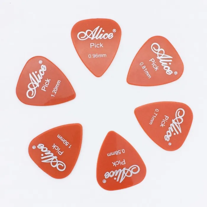 Guitar picks - 0.58mm - 0.71mm - 0.81mm - 0.96mm - 1.2mm - 1.5mm - 6 piecesGuitars