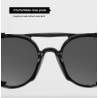 Round steampunk sunglasses - leather decoration - unisexSunglasses
