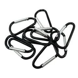 Metal carabiner - keychain - clip-lock buckle - D-shape - 10 piecesKeyrings