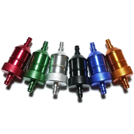 Aluminum motorcycle gas / fuel / petrol / oil filter - with clips - 6 mmMotorbike parts