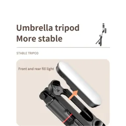 L15 - selfie stick - foldable mini tripod - with fill light - Bluetooth - remote shutterSelfie sticks
