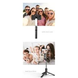 L15 - selfie stick - foldable mini tripod - with fill light - Bluetooth - remote shutterSelfie sticks