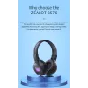 Zealot B570 - Bluetooth headphones - headset - LCD display - micro-SD slot - microphone - noise reductionHeadsets