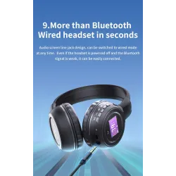 Zealot B570 - Bluetooth headphones - headset - LCD display - micro-SD slot - microphone - noise reductionHeadsets