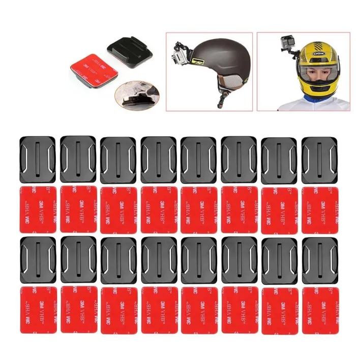 Helmet accessories - for GoPro - curved mount base - adhesive stickers - 16 piecesMounts