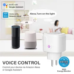 16A - WiFi - Smart plug - socket with power energy monitor - Alexa / Google assistantPlugs