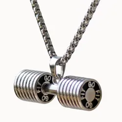 Dumbbell pendant with necklace - stainless steelNecklaces
