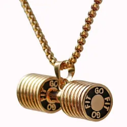 Dumbbell pendant with necklace - stainless steelNecklaces