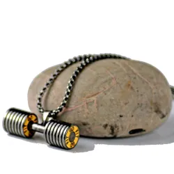 Dumbbell pendant with necklace - stainless steelNecklaces