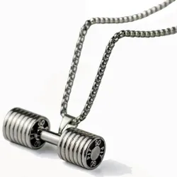 Dumbbell pendant with necklace - stainless steelNecklaces