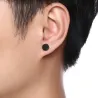 Black stud round earrings - unisexEarrings
