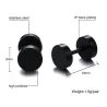 Black stud round earrings - unisexEarrings
