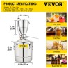 Water / alcohol distiller - home brewery device kit - stainless steel - whiskey / wine / beer / spirit - 30LBar supply