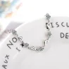 Elegant bracelet - zircon flowers - hearts - 925 sterling silverBracelets
