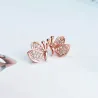 Earrings with diamond butterflies - 925 sterling silverEarrings