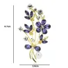 Purple crystal flowers with pearl - broochBrooches