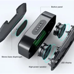Bluetooth speaker - powerful bass - FM radio - TF card - LED - with displayBluetooth speakers