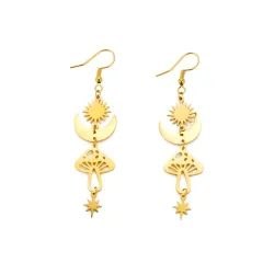 Trendy long earrings - mushroom / stars / moonEarrings