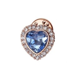 Heart shape pin - with blue crystalBrooches