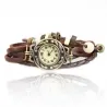 Vintage multi layer bracelet - with Quartz watch - beads / leafBracelets