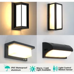 Modern LED outdoor light - wall mounted - with motion sensor - IP65 waterproof - 24WWall lights