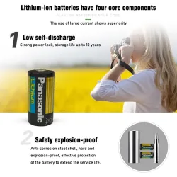 Panasonic - lithium battery - CR123A - 1400 mAh - 3V - 10 piecesBattery
