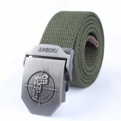 Military canvas belt - metal buckle with pistolBelts
