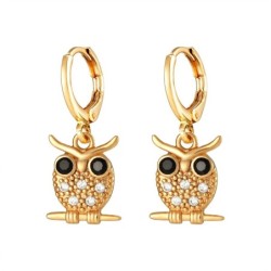 Golden hoop earrings - dangle cross / owl / pineapple / butterflyEarrings