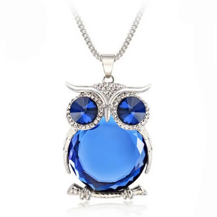 Silver necklace with crystal owlNecklaces