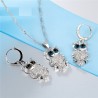 Silver jewellery set with owls - necklace / earringsJewellery Sets