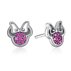 Bow / crystals - 925 sterling silver earringsEarrings