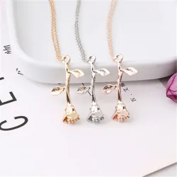 Elegant necklace with rose pendantNecklaces