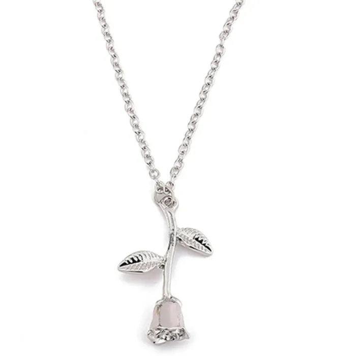 Elegant necklace with rose pendantNecklaces