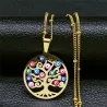 Turkish eye / tree of life pendant - with necklace - stainless steelNecklaces