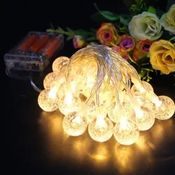 LED string - garland with balls - battery poweredChristmas
