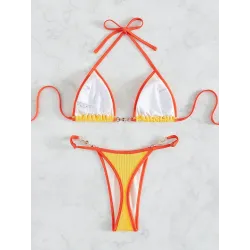 Sexy bikini set - with metal decorationsBeachwear