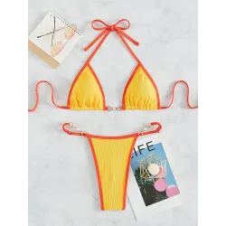 Sexy bikini set - with metal decorationsBeachwear