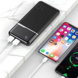 Portable power bank - external battery charger - dual USB - LCD display - 10000mAhPower Banks