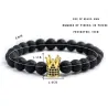 Black beaded bracelet - with a crownBracelets