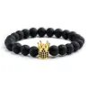 Black beaded bracelet - with a crownBracelets