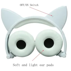 Kids headphones - LED - glowing cat ears - 3.5mm jackEar- & Headphones