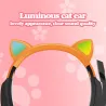 Glowing cat ears headphones - wired headset - with microphoneHeadsets