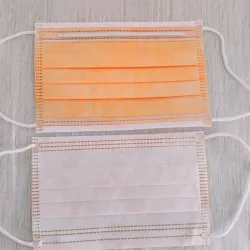 Disposable anti-bacterial face / mouth masks - 3 layer - orangeMouth masks