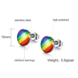 Rainbow round stud earringsEarrings
