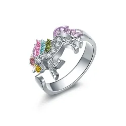 Jewellery set with crystal unicorn - necklace - bracelet - ring - earringsJewellery Sets